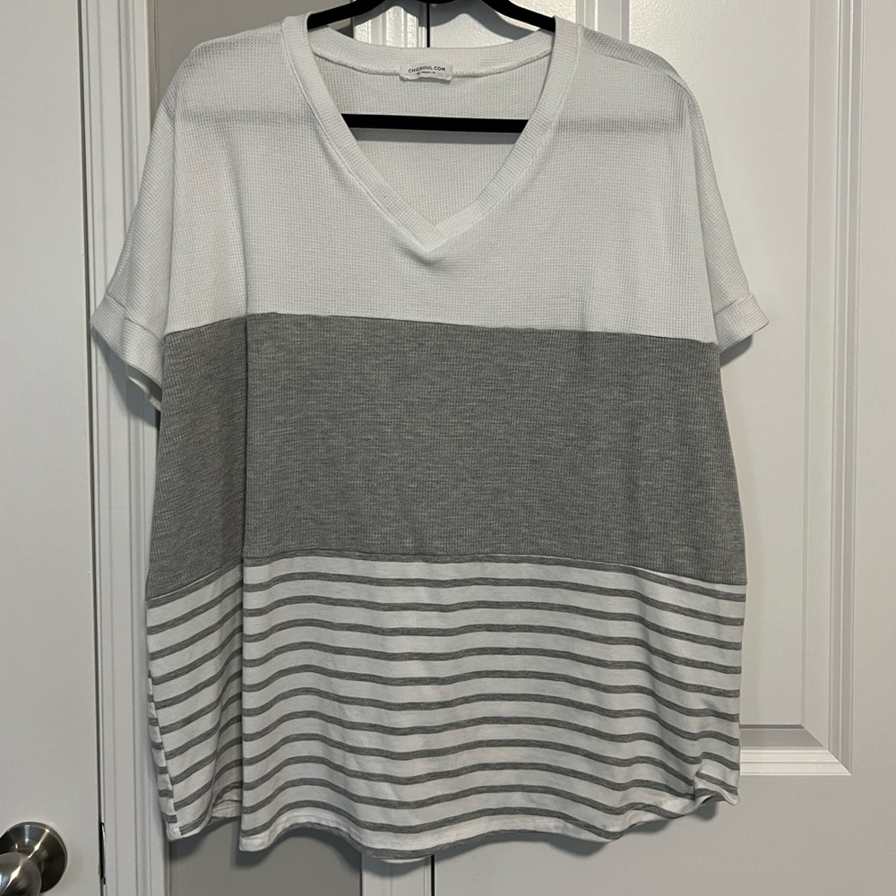 White and grey top